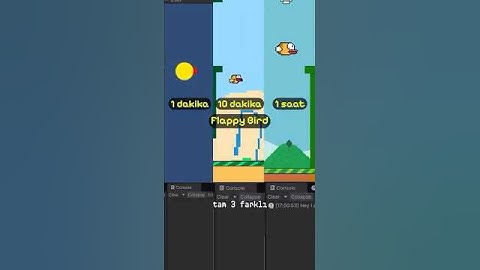 1 dakika, 10 dakika ve 1 saatte Flappy Bird