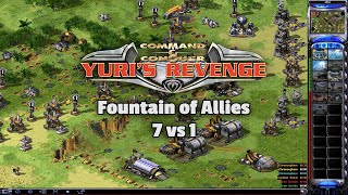 Red Alert 2 | Fountain of Allies | (7 vs 1 + Superweapons)