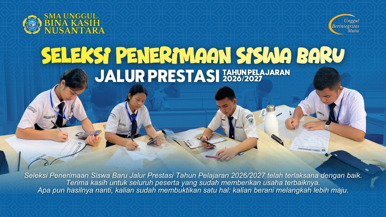 Seleksi Penerimaan Siswa Baru Jalur Prestasi Tahun Pelajaran 2026/2027 telah terlaksana dengan baik.