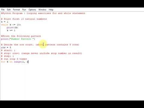 Python Program : Looping exercises for and while statement - YouTube