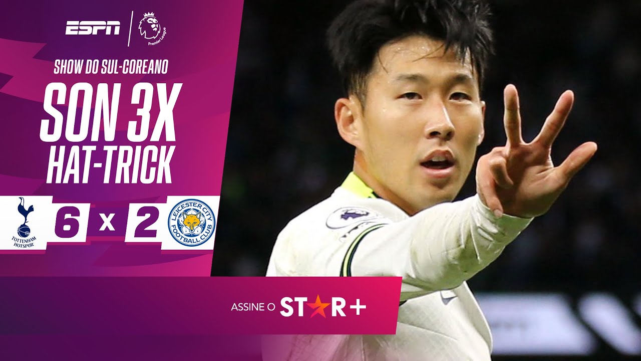 O HAT-TRICK ESPETACULAR DE SON HEUNG-MIN ⚽⚽⚽ NA GOLEADA DO TOTTENHAM CONTRA O LEICESTER CITY