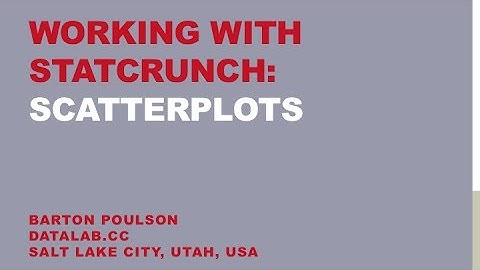 Working with StatCrunch: Scatterplots
