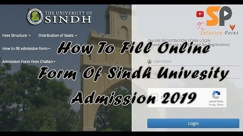 How to Fill Online Form of Sindh University 2019-2020