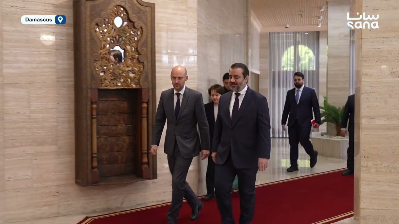 Syrian Foreign Minister Asaad al Shaibani receives French counterpart, Jean Noël Barrot
