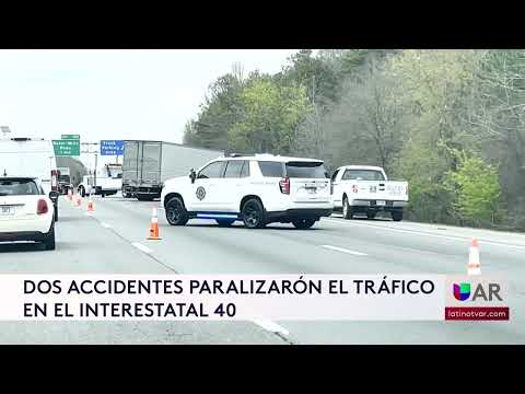 Accidente de un camión con remolque  en la I 40