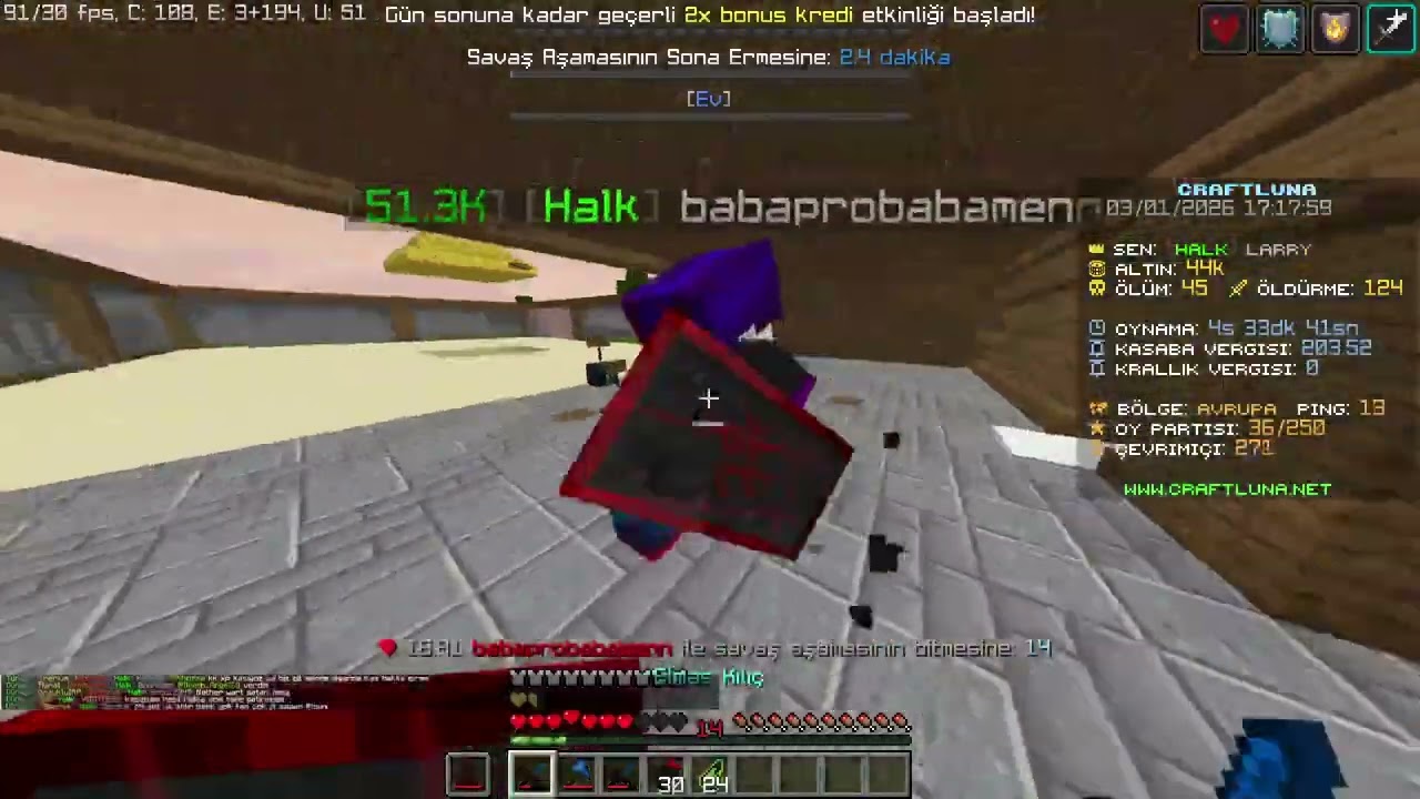 CraftLuna babaprobabamenn hile kayıt