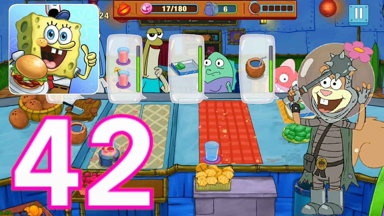 Bob Esponja Concurso De Cocina(Gameplay 42)Bar De Zumos Niveles 123