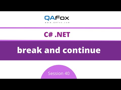 Transfer Statements - break and continue (C#.Net - Session 40)