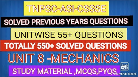 TNPSC-ASI-unit 8 - Mechanics-solved previous years questions #tnpsc #statisticalexam