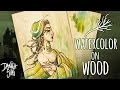 Watercolor on Wood ♦ Egyptian River ♦ Painting on Wood