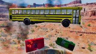 Cars vs School Bus | Cars vs Huge Hole | Cars vs Squid Game Episode #6 | BeamNG Drive