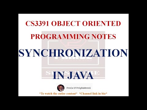 SYNCHRONIZATION IN JAVA NOTES | CS3391 OBJECT ORIENTED PROGRAMMING NOTES | 2021 REGULATION CSE