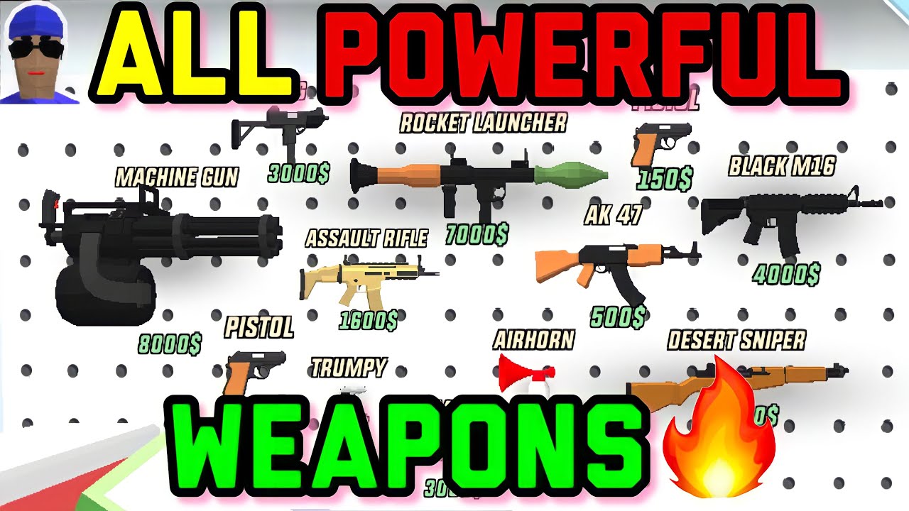 All POWERFUL Weapons in Dude Theft Wars Full Unlocked Android Gameplay Walkthrough Part 212