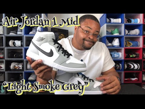 jordan 1 mid light smoke grey on feet