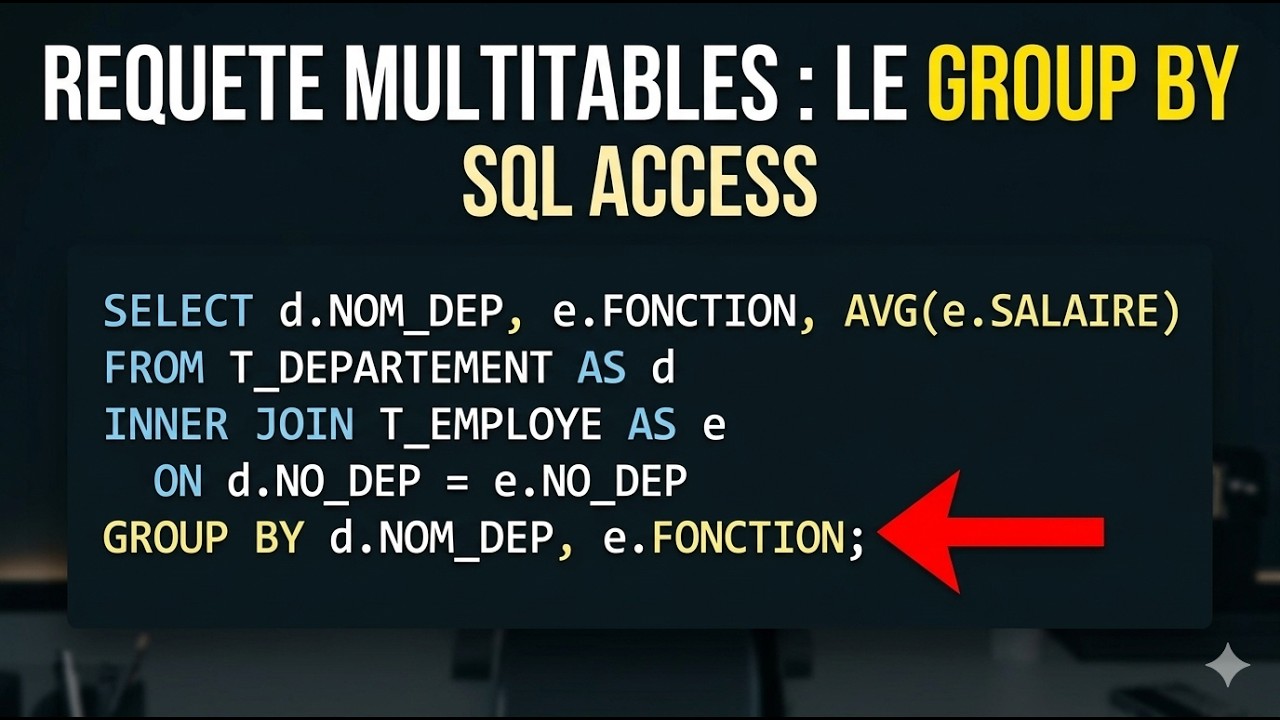 Access SQL : Maîtriser le GROUP BY sur Plusieurs Tables (Requête Access ...