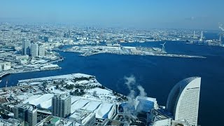 横浜ランドマークタワー⑦！スカイガーデン  激レア雪のランドマークからの絶景