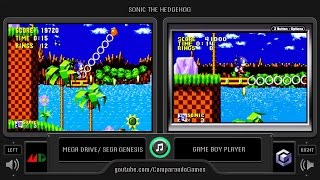 Sonic the Hedgehog (Genesis vs GBA) Side by Side Comparison (Game Boy Player)