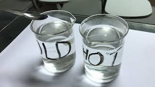 Comparing the rate of diffusion of potassium manganate (VII) in hot and cold water