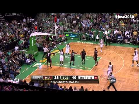 Avery Bradley Blocks Dwyane Wade - Heat @ Celtics 4/1/2012