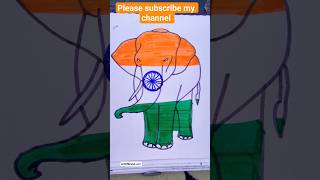 🇮🇳 Elephant Tiranga Drawing Tutorial 🐘 | Independence Day Drawing for Kids | national flag #shorts