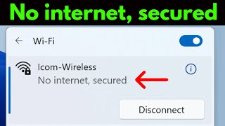 Fix Wi-Fi Error no internet secured windows 10 | no internet secured windows 11 wifi