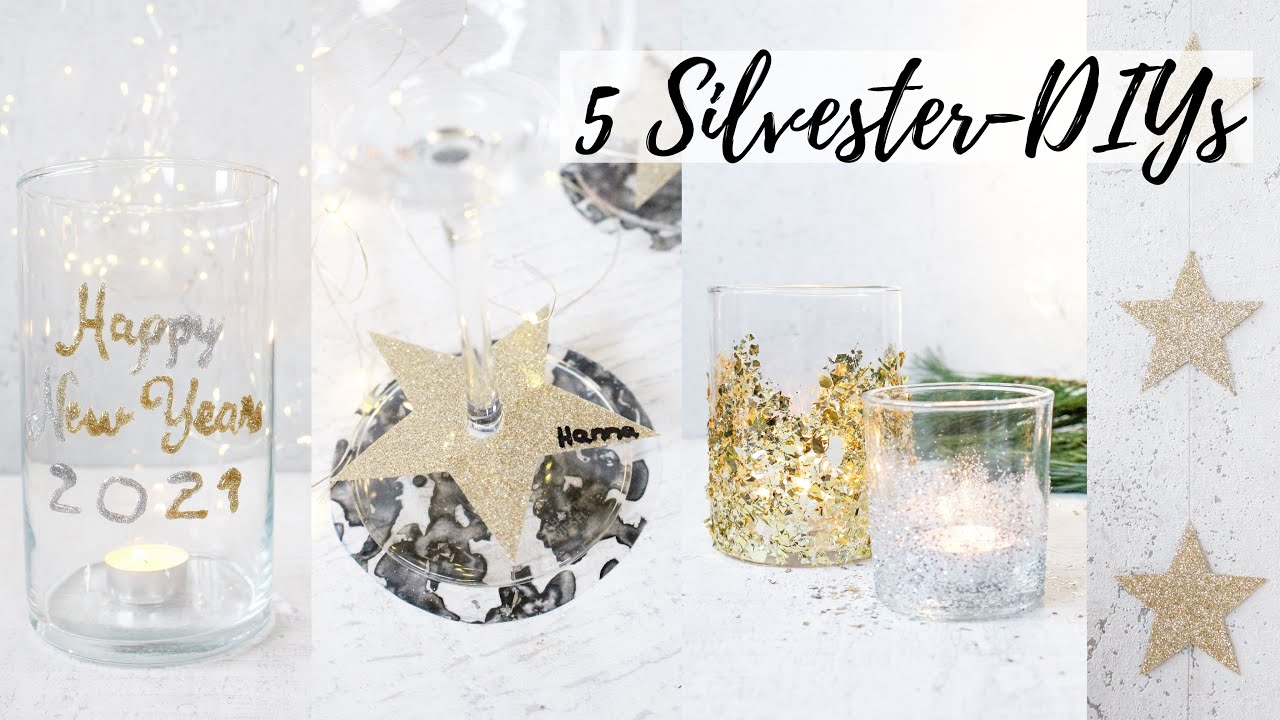 5 einfache DIYs für Silvester | Silvesterdeko | Partydeko | Silvester-DIYs | Dekoideen | Bastelideen