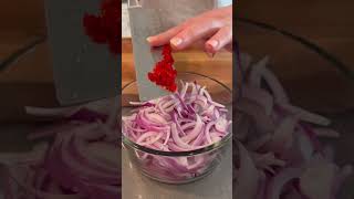 easy and vibrant pickled red onions!
