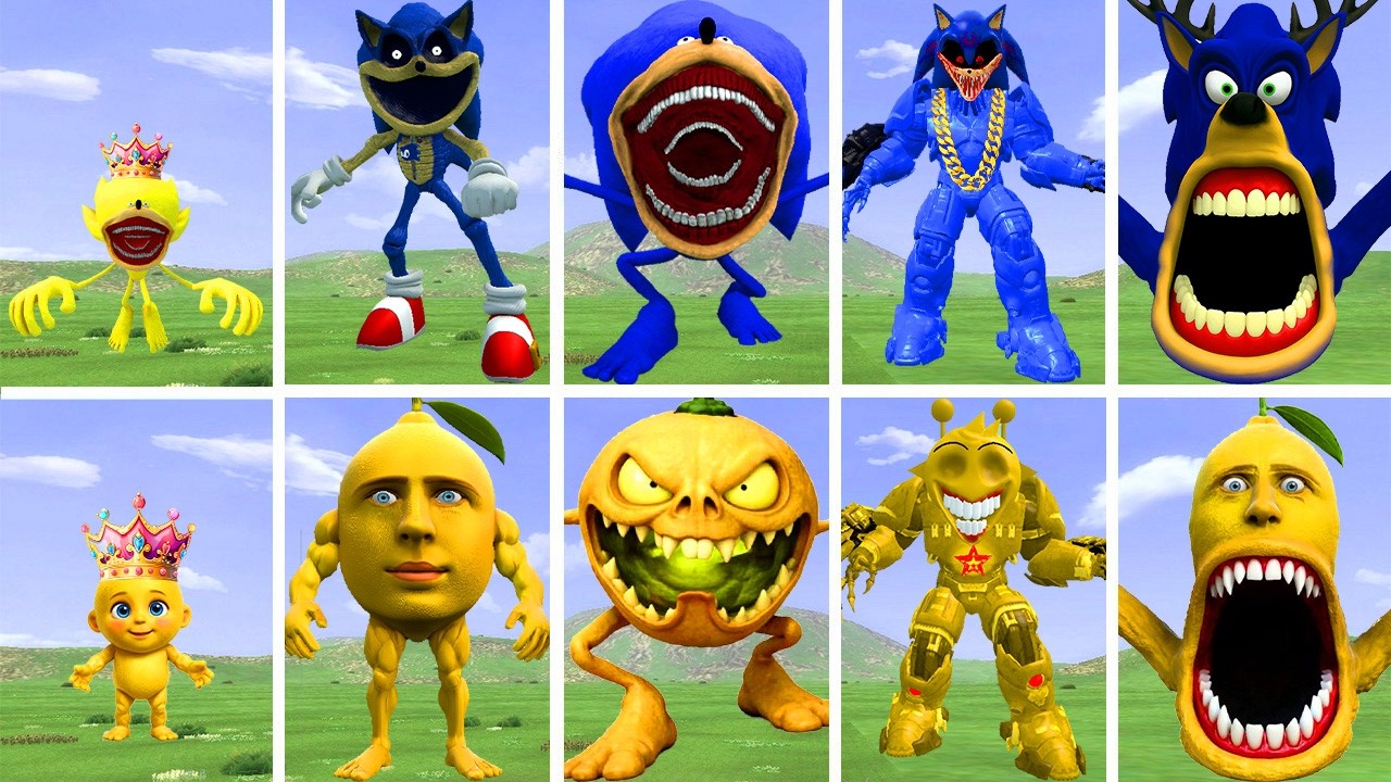 I DISCOVERED NEW EVOLUTIONARY FORMS OF KING SONIC EXE VS KING MONMON LEMON IN GARRY'S MOD!