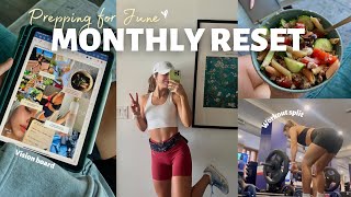 MONTHLY RESET: Prepping for June, Workout Split, Vision Board!