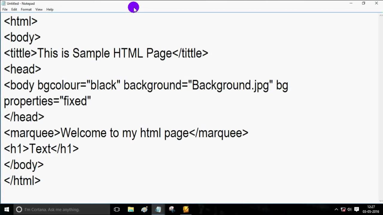 write a simple html program