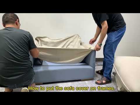 How to put the sofa cover on removable cover sofa--Mihran Furniture