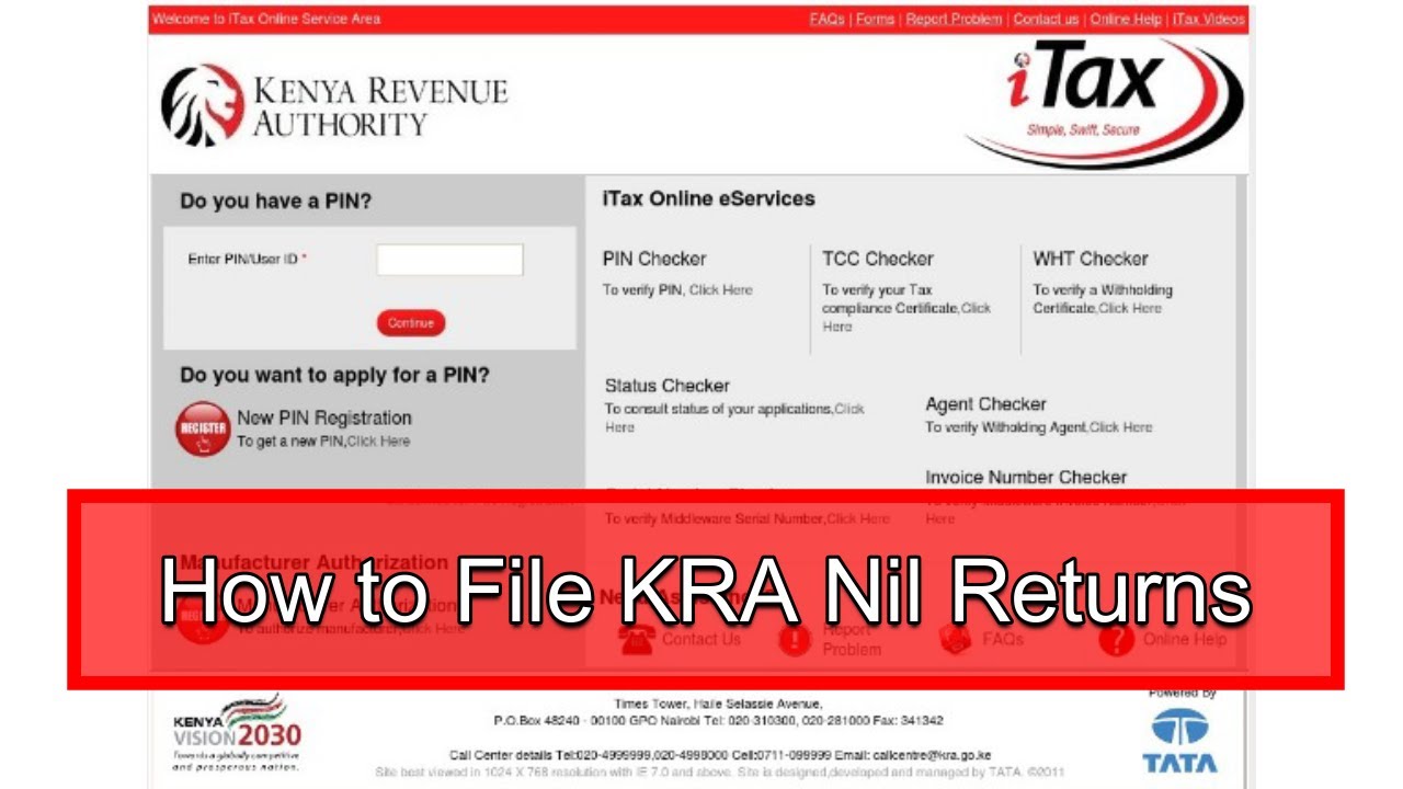 How To File Kra Nil Returns Youtube