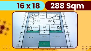16x18 House Plan Design 288 square meter 3 Bedroom