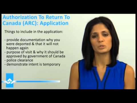 Authorization to Return to Canada ARC Application