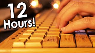 [12 Hours ASMR] Wooden Keyboard Typing 😴 No Talking