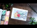 Line and Wash Painting of Flowers | No talking just music | Monday Video