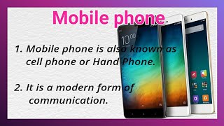 10 Lines on Mobile Phone 📱 in English !! Information on Mobile Phone !! Ashwin's World