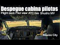 Joven piloto despega de CDMX un BOEING 737 800 I Flight deck view