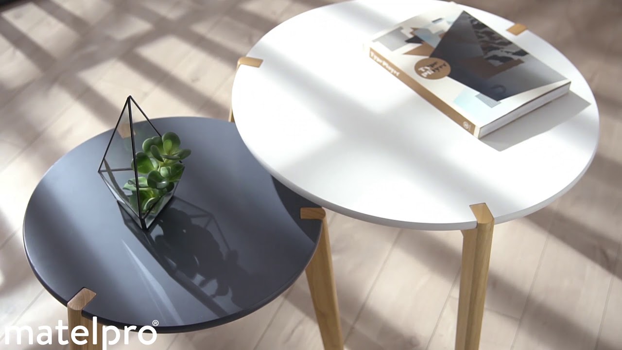 Tables basses scandinaves blanc/noir Rosita | Matelpro.com