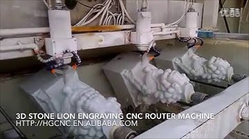 3D 4AXIS STONE LION ENGRAVING CNC ROUTER MACHINE
