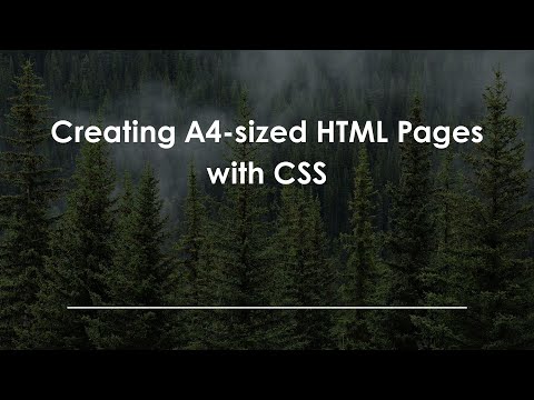 Creating A4-sized HTML Pages with CSS
