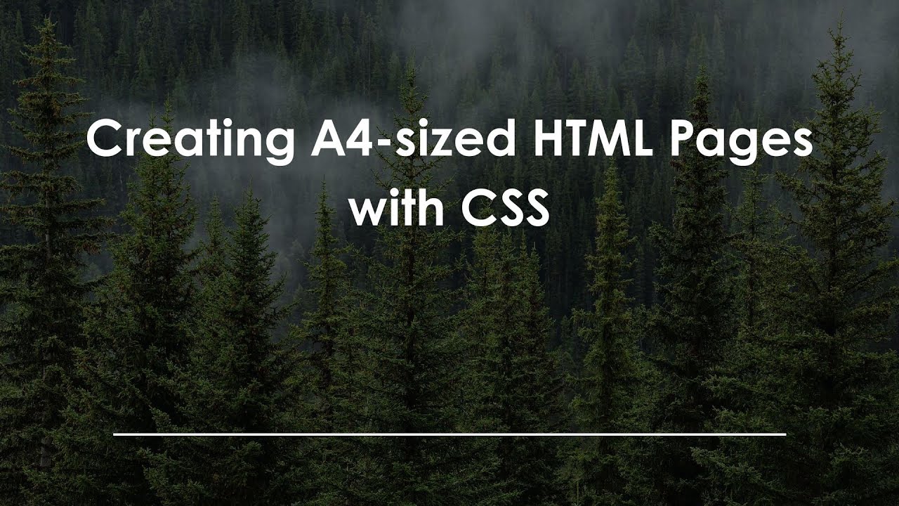 Creating A4-sized HTML Pages with CSS - YouTube
