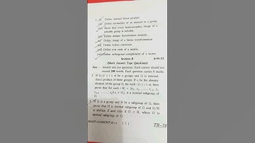 jnvu/vmou december examination 2022 | MSC previous year | mscmt-01 | Advanced Algebra | mathematics