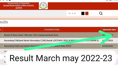 result 2022-23 rsos board march may result main exam and supplimentry exam result declared