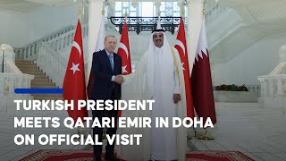 Turkish president meets Qatari emir in Doha on official visit
