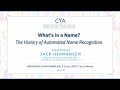 What’s in a Name? The History of Automated Name Recognition || Jack Hermansen
