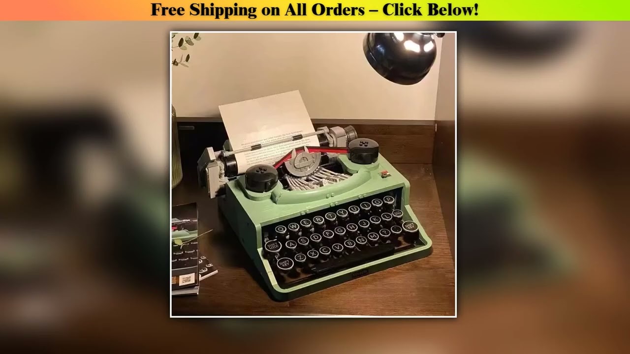 Building Blocks 21327 Typewriter Creative Block Set, suitable for adult retro display model toys,