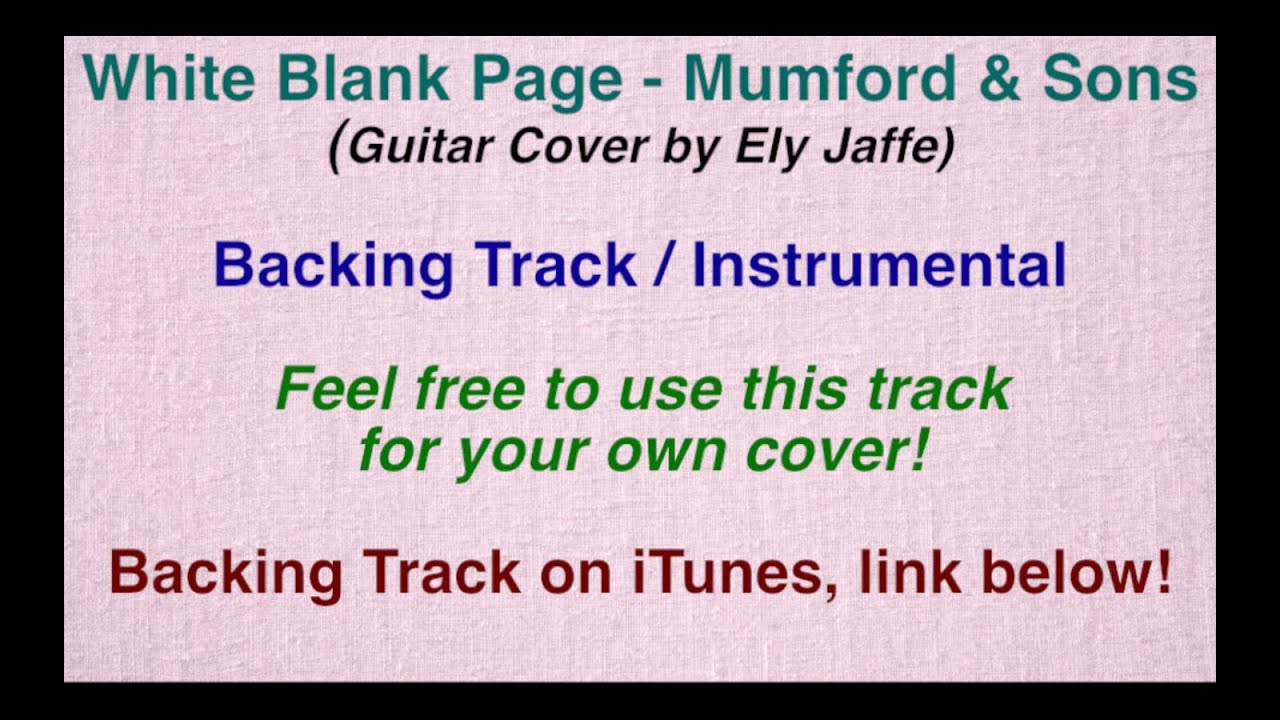 "White Blank Page" - Mumford & Sons - Instrumental Backing Track (by Ely Jaffe) on iTunes
