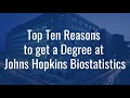 Top Ten Reasons to get a Degree at JHU Biostatistics