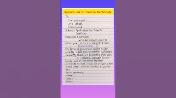 Application for Transfer Certificate| How to write application